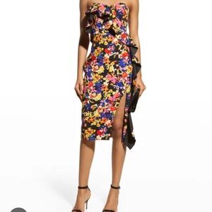 Aidan by Aidan Mattox Floral Strapless Gown